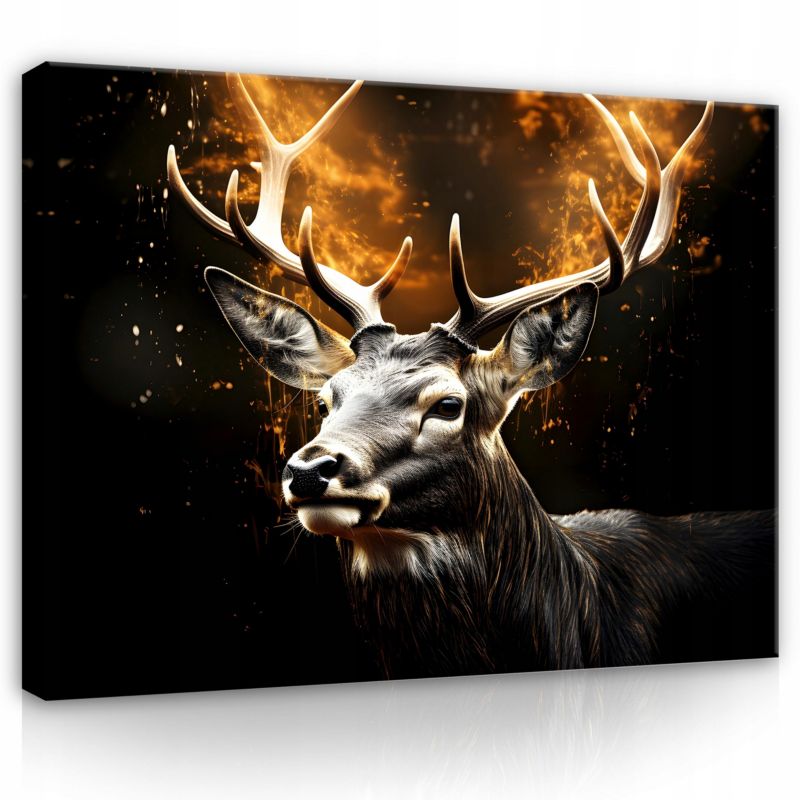 Obraz Na Płótnie WALLARENA 120x80 cm Do Salonu Sypialni Kuchni Abstrakcja Jeleń 1 szt.