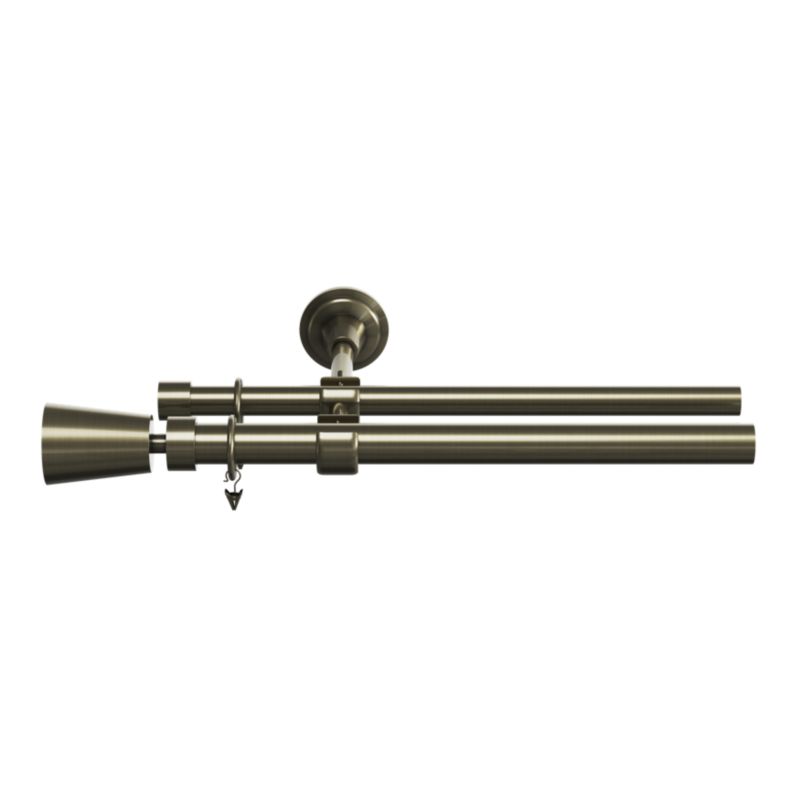 Karnisz podwójny Goodhome Antiki II 25 mm 240 cm stożek złoty