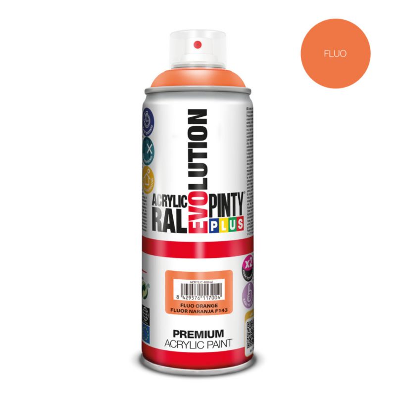 Neonowa farba dekoracyjna w sprayu PintyPlus Evolution 400ml pomarańczowy 1 szt