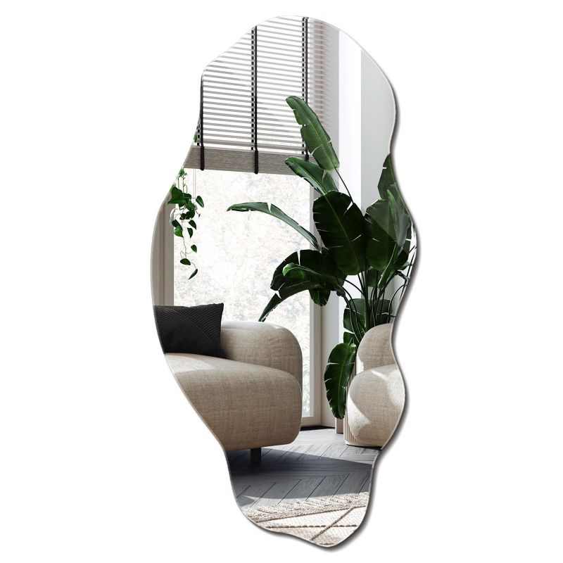 Lustro Nowoczesne Nieregularne Wallfluent 50 x 100 cm do Łazienki Salonu 1 szt.
