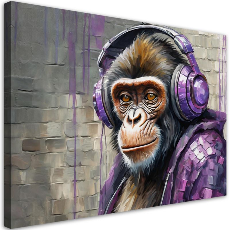Obraz do salonu sypialni Feeby Fioletowa Małpa Dj 100x70 cm 1szt