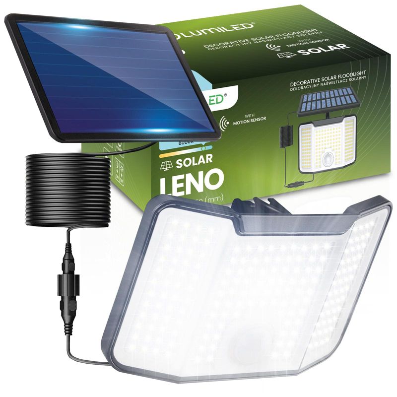 Naświetlacz Solarny Lumiled Lampa Elewacyjna LED Lumiled 6500K IP44 z Czujnikiem Ruchu i Zmierzchu 1 szt.
