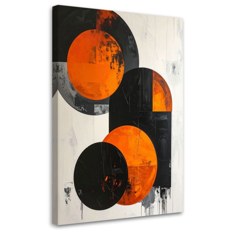 Obraz do salonu biura kuchni Feeby Abstrakcyjne koła kształty pomarańczowy 80x120cm 1szt