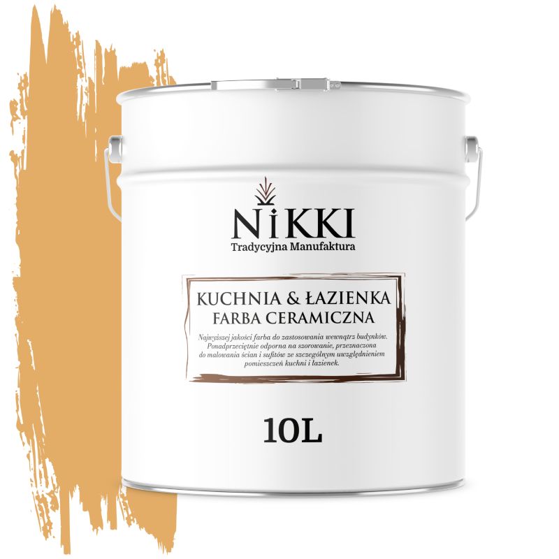 Farba Ceramiczna do Kuchni i Łazienki Zmywalna NIKKI Bursztynowy H6441 Głęboki Mat 10L