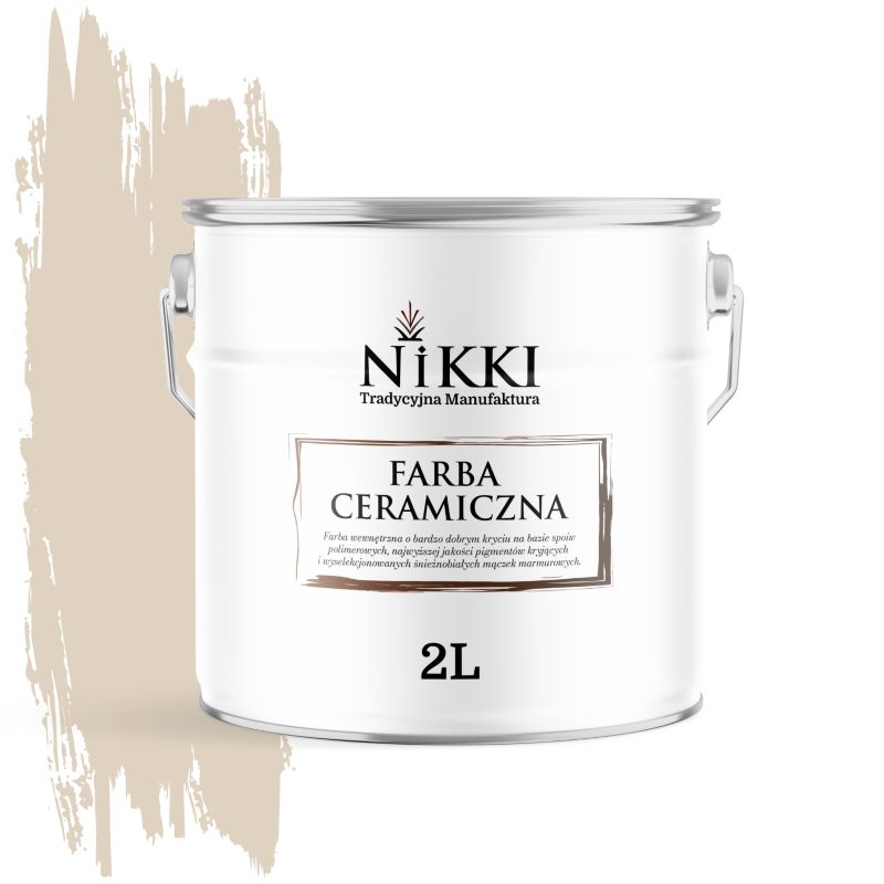 Farba Ceramiczna Wewnętrzna Ściany i Sufity NIKKI Beżowy jasny H4164 Głęboki Mat 2L