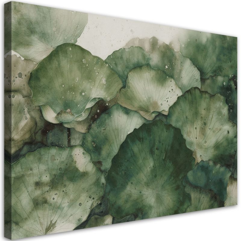 Obraz do salonu sypialni Feeby Zielone Liście Lotosu 60x40 cm 1szt