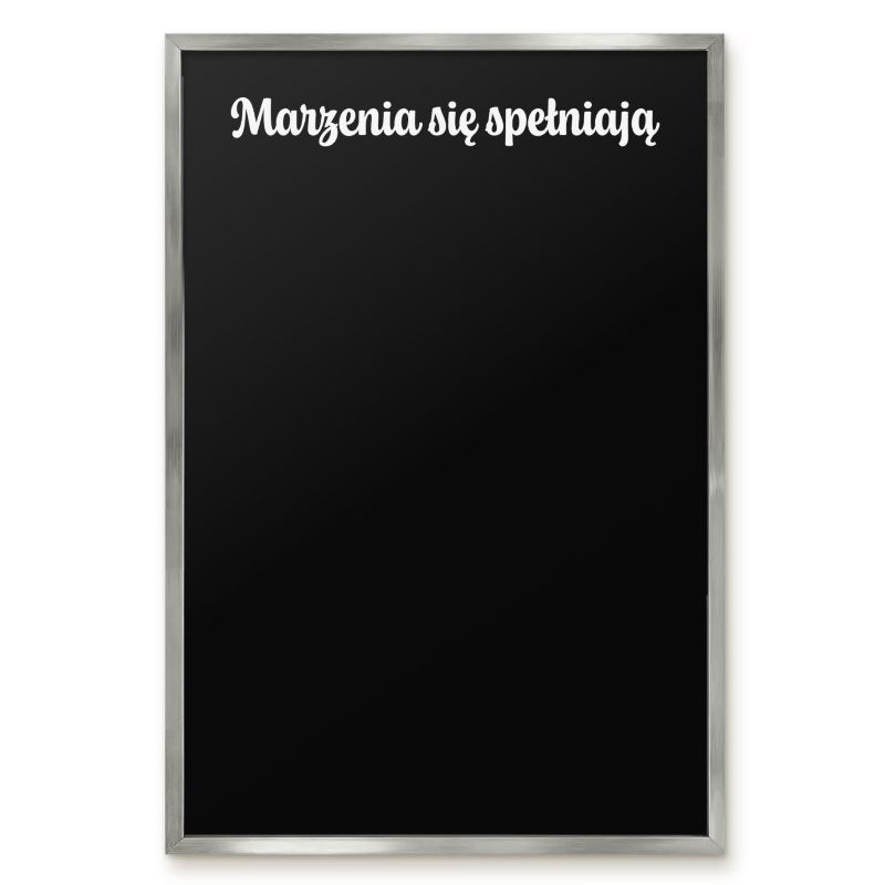 Tablica Magnetyczna Tulup 40x60 cm Marzenia się spełniają 6 - Srebrna rama Do salonu, sypialni 1 szt.