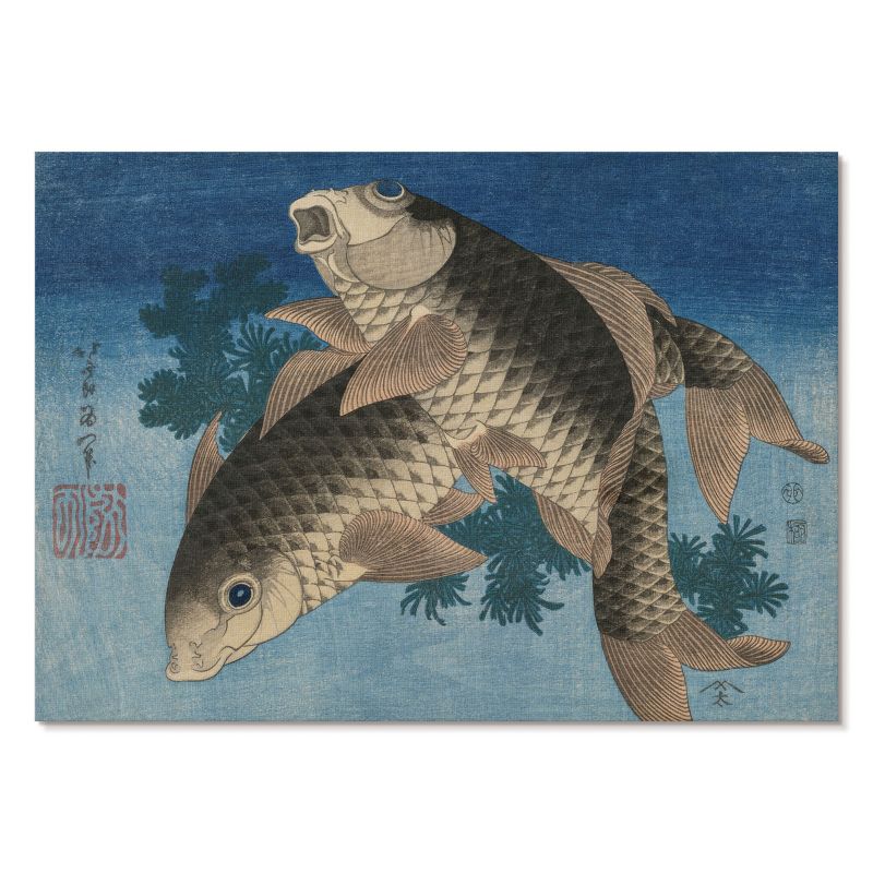 Plakat na Płótnie Tulup 42x29,7 cm (A3) Karp w wodorostach Do sypialni, salonu, kuchni 1 szt.
