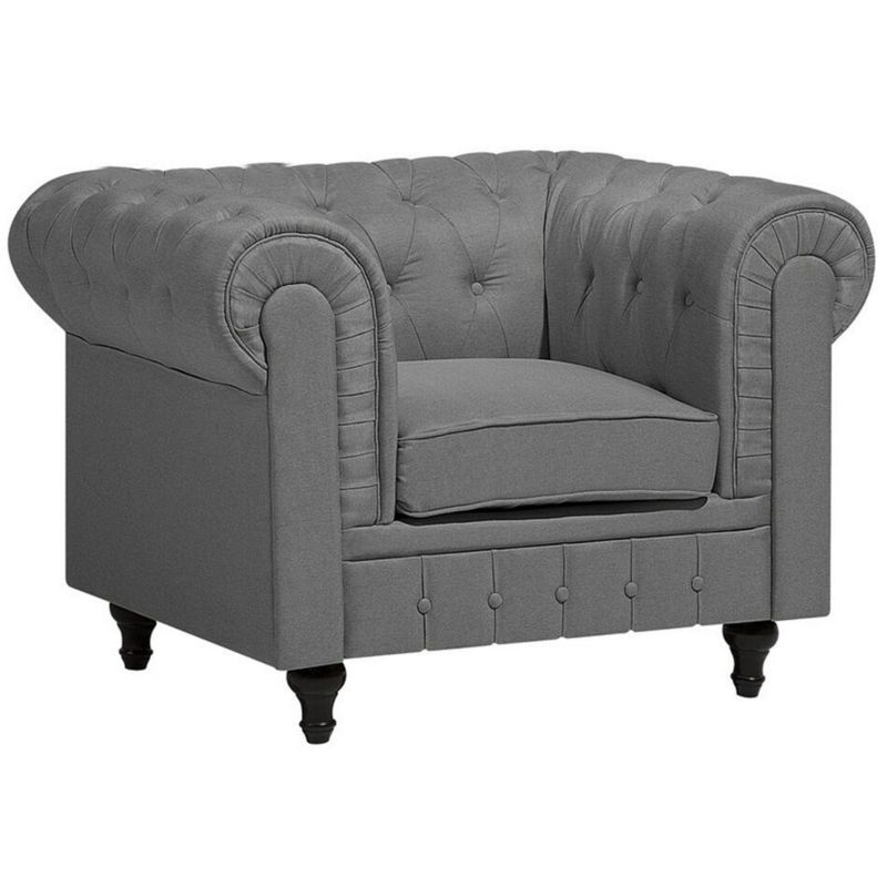 Fotel Chesterfield Jasnoszary 1 szt.