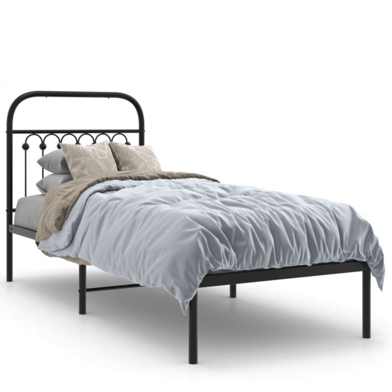 Łóżko metalowe WaszeMeble 80x200 cm czarna WM-376591 1 szt.