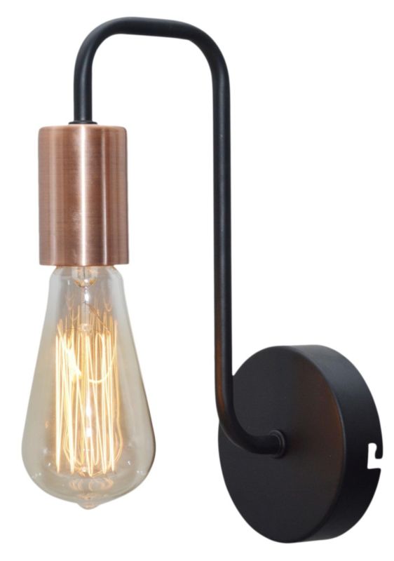 Kinkiet ścienny Candellux Herpe czarny-miedź 1 x E27 x 60W IP20 wym: 26 x 10 x 17 cm - 1 szt.
