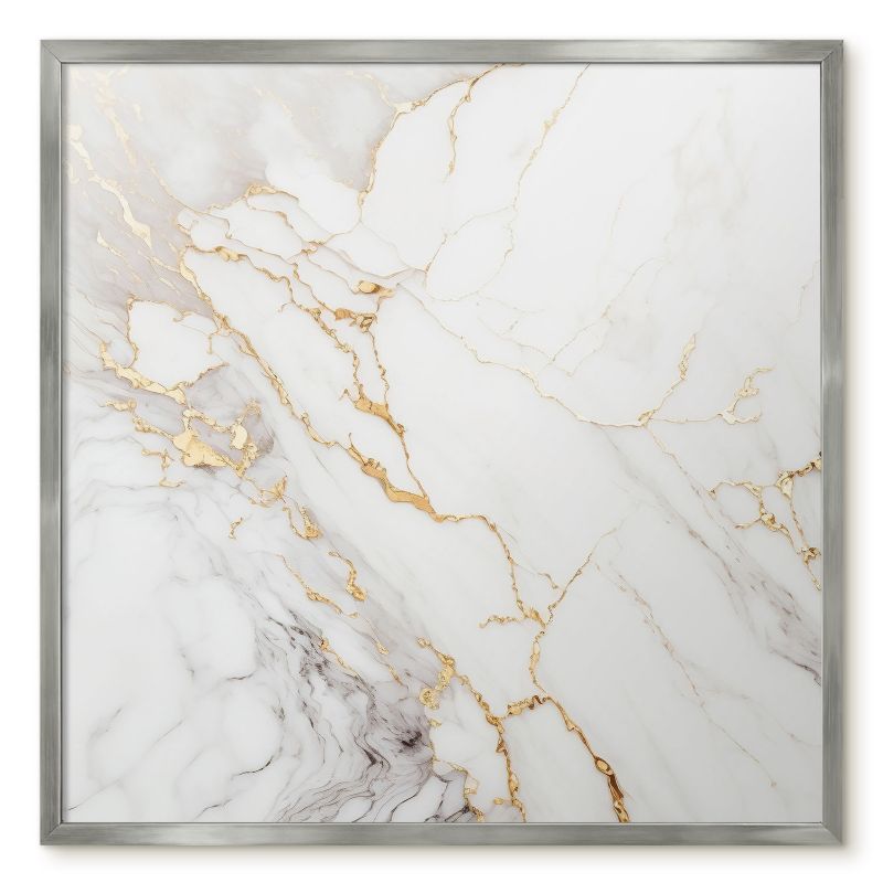 Magnetyczna Tablica Ścienna Tulup 50x50 cm Marmur elegancja - Srebrna rama Do salonu, sypialni 1 szt.