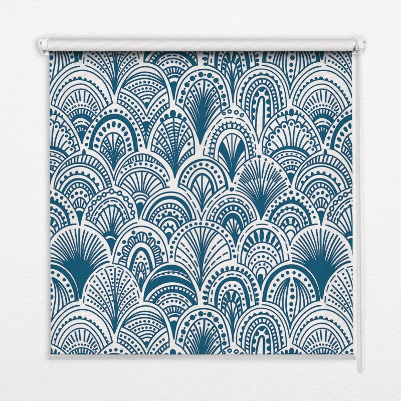 Roleta Wzorzysta Tulup 150x180 cm Niebieski Wzór Montaż do ściany/sufitu 1 szt.