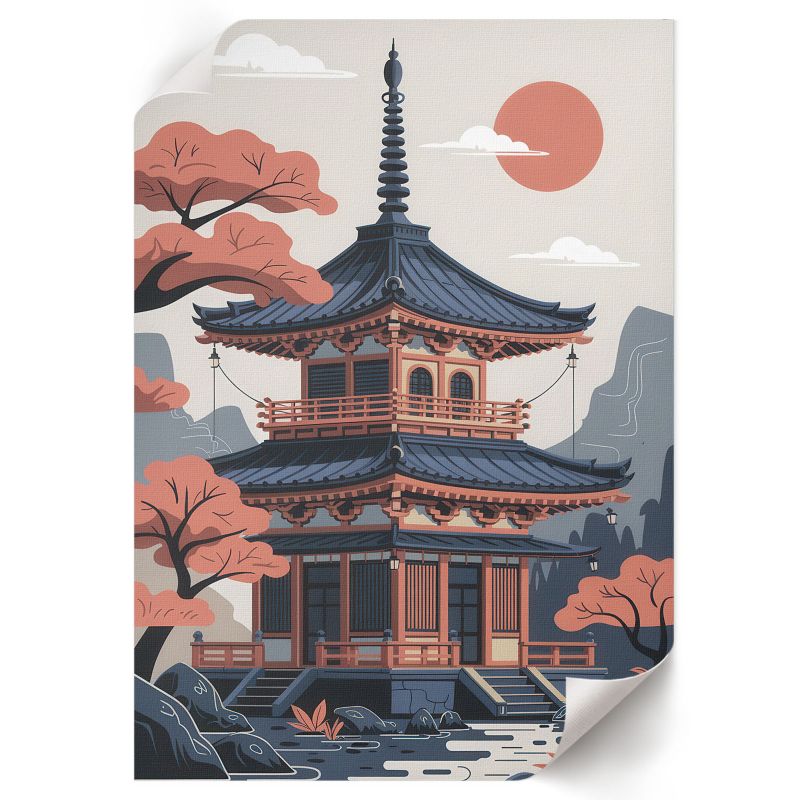 Grafika Na Ścianę ArtPrintCave 21x29,7 cm Świątynia w Japonii Elena Rossi 1 szt.