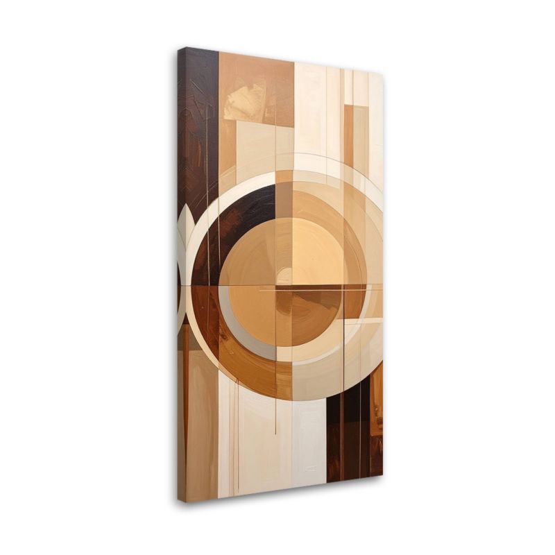 Obraz do salonu sypialni biura Feeby Abstrakcyjne geometryczne formy w beżu 40x80cm 1szt