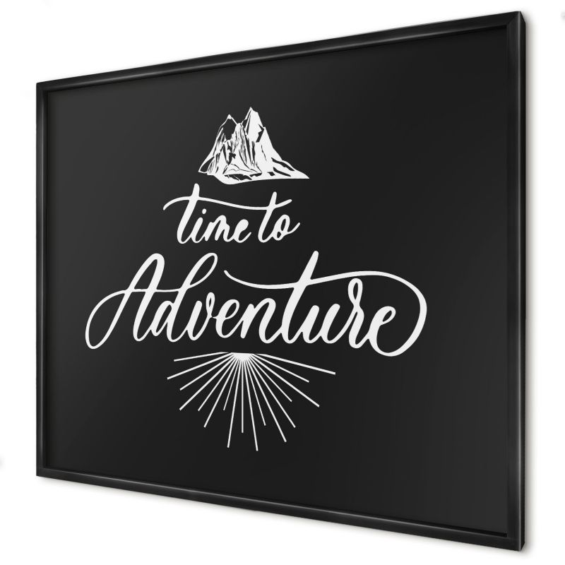 Ozdobna tablica na magnesy Wallfluent 80x60 Czas przygód w czarnej ramie 1szt