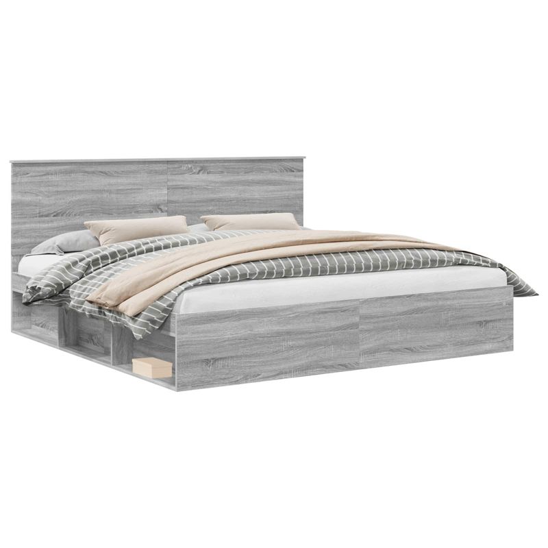 Łóżko Drewniane WaszeMeble 200x200 cm Szare WM-3410970 1 szt.