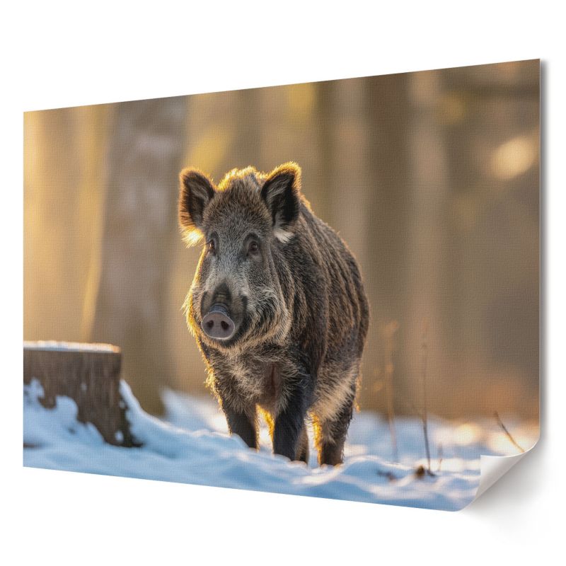 Plakat canvas Wallfluent Format A4 Zimowy dzik Artysta Ivara 1 szt.