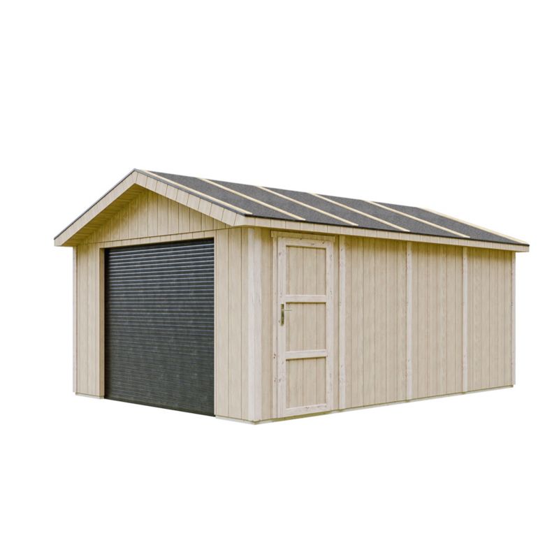 Premium quality garaż Timbela M991B 17 m² konstrukcja z paneli LP Smartside 1 szt.