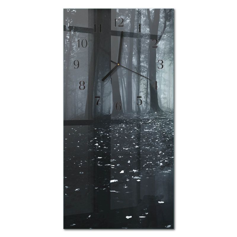 Dekoracyjny Zegar Ścienny Tulup 30x60 cm z Czarnymi Wskazówkami Las 1 szt.