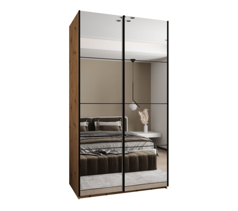 Szafa przesuwna Abiks LUX 2 wysoka szer.140cm artisan/czarny/czarny 1szt.