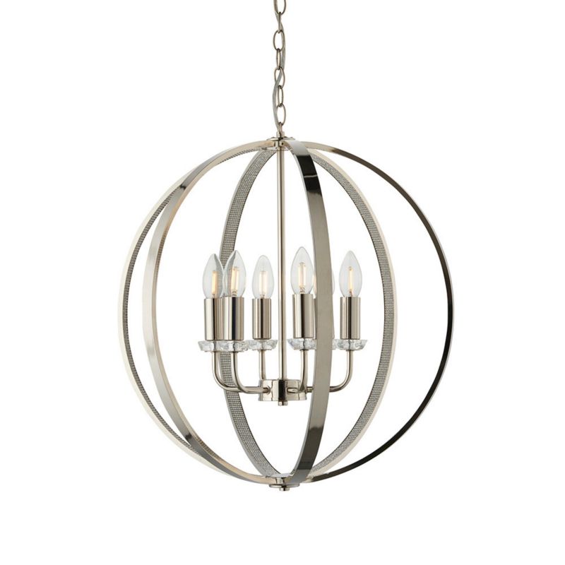 Lampa wisząca Endon RITZ niklowana 6xE14x15W IP20 wym:120x50x50cm - 1 szt.