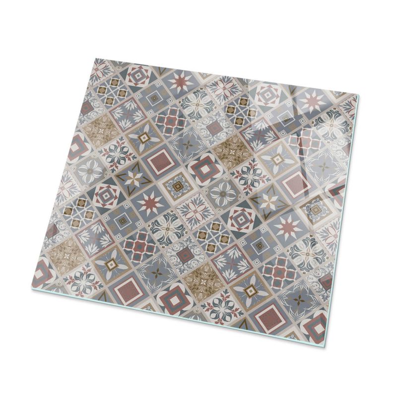 Szklany Blat ArtPrintCave 60x60 cm Wzór mozaikowy z ornamentami Stolik Nocny Sypialnia Szklany Design 1 szt.