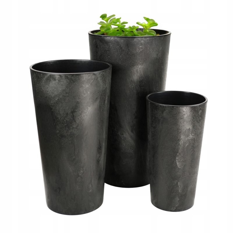 Doniczka Donica Ogrodowa + Wkład Wysoka Duża Beton 37+47+57 Cm Zestaw 3 szt.