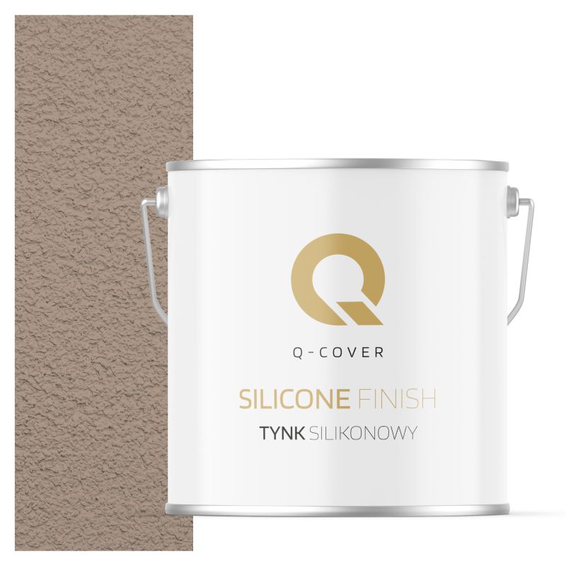 Tynk Silikonowy Elewacyjny Baranek 2.0mm Q-Cover Orzechowy jasny F534 7KG