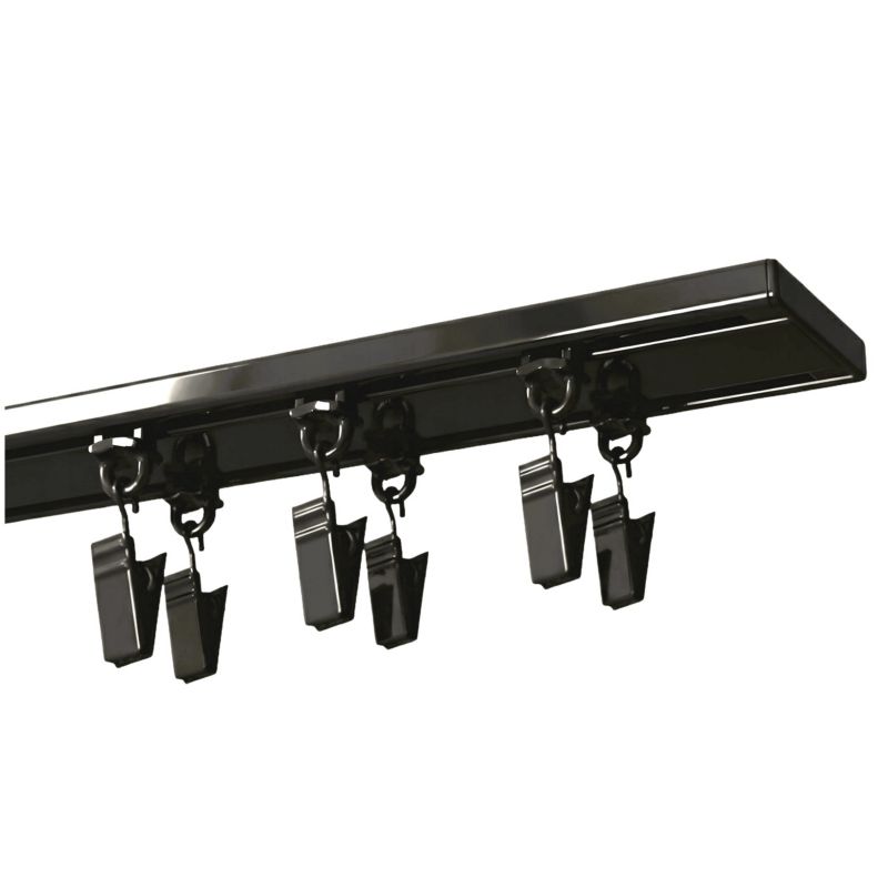 Szyna sufitowa SLIM KLIK Kowalski 2-torowa aluminiowa czarna 310 cm z żabkami 1 kpl.