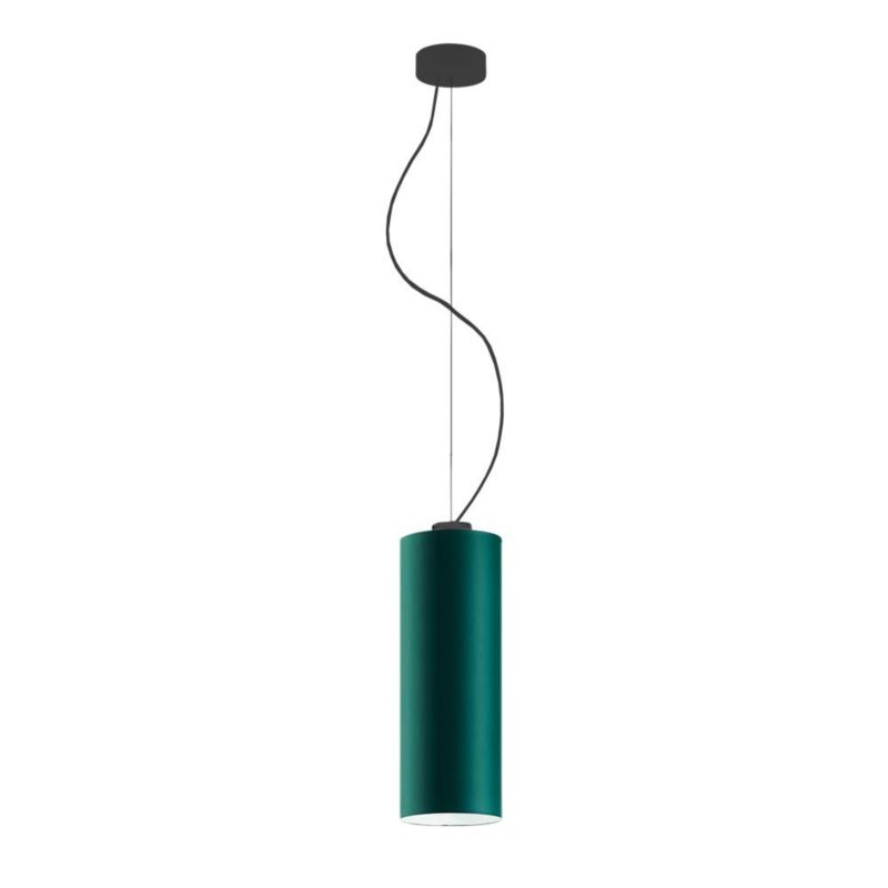 Lampa wisząca zwis Volta Light Factory żyrandol sufitowa z abażurem tuba Butelkowa zieleń BELL Z1 1szt.