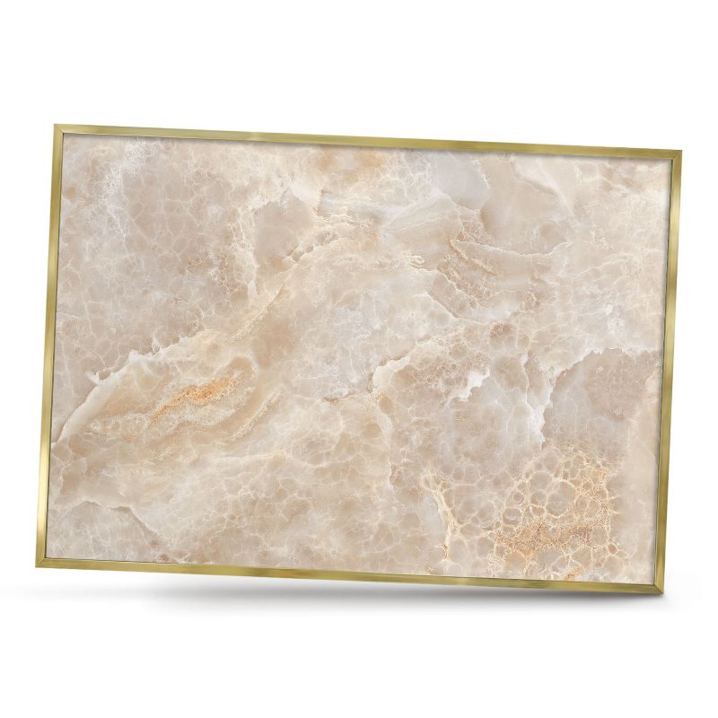 Tablica magnetyczna dekoracyjna ArtPrintCave 100x70 Kremowy marmur w złotej ramie 1szt