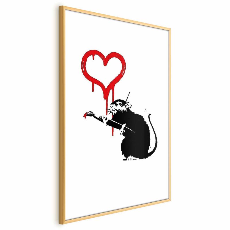 Plakat Artgeist Love Rat 40x60 cm z ramą złotą 1 szt