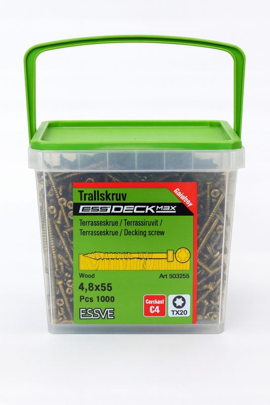 Wkręty tarasowe ESSVE 4,8X55Mm Essdeck Max stare złoto, stal C4 1000szt.