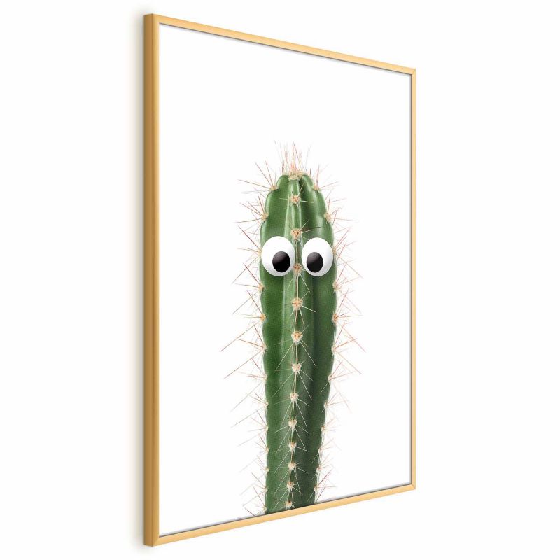 Plakat Artgeist Żywy kaktus 40x60 cm z ramą złotą bez marginesu 1 szt