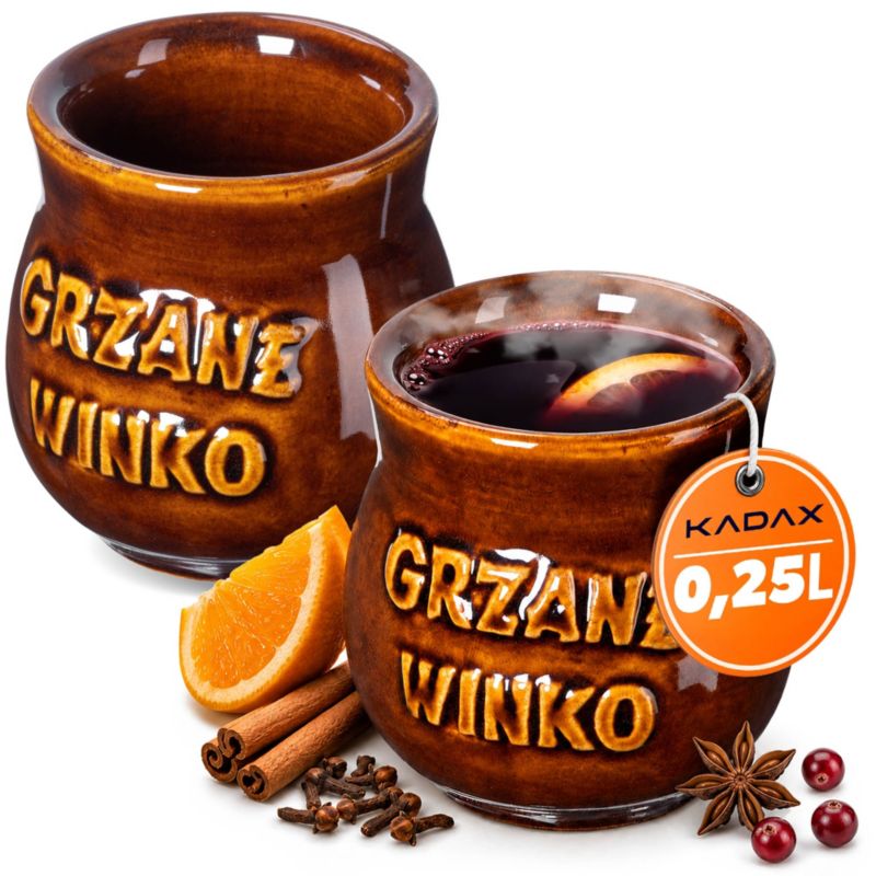 Kubki KADAX Do Grzańca Grzanego Wina 250ml Brązowy 2szt