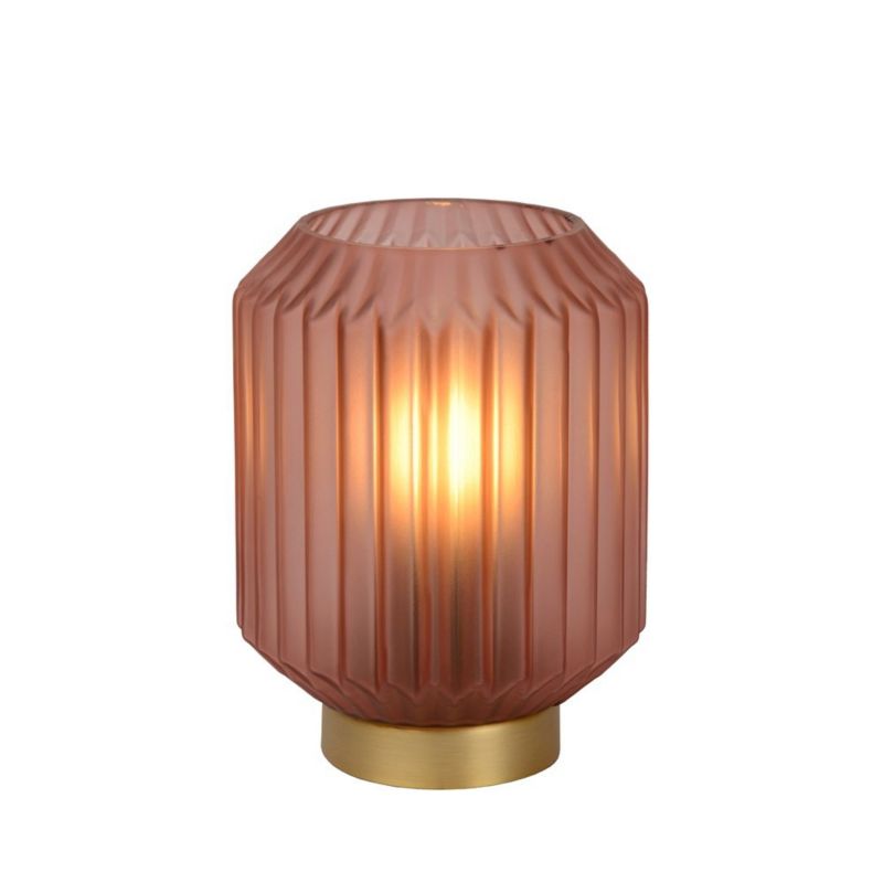 Lampa stołowa glamour Lucide Sueno złoto-różowa 1xE14x40W IP20 wym:17x13x13cm - 1 szt.