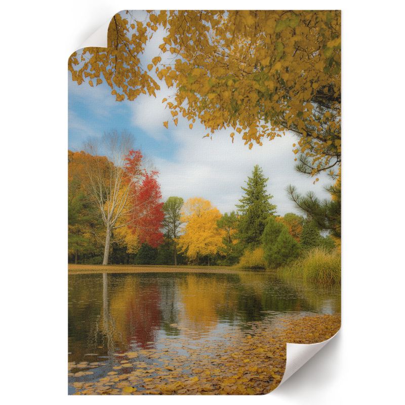 Plakat Do Łazienki ArtPrintCave 59,5x84 cm Jesienne jezioro TrueArt 1 szt.