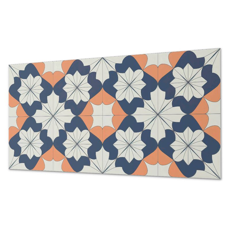 Paczka Kafelków Winylowych PCV ArtPrintCave 40x20 cm Geometryczny wzór kwiatowy 10 szt.