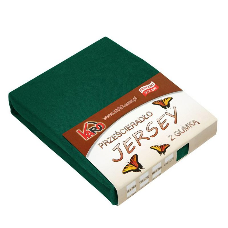 Prześcieradło jersey z gumką KARO 180x200 butelkowe 1 szt.