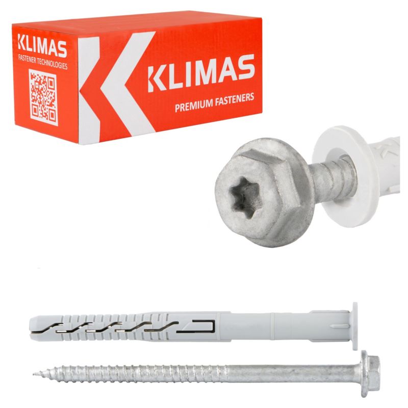 Kołki rozporowe ramowe Klimas KPR-FAST 10x300 mm z kołnierzem 25szt