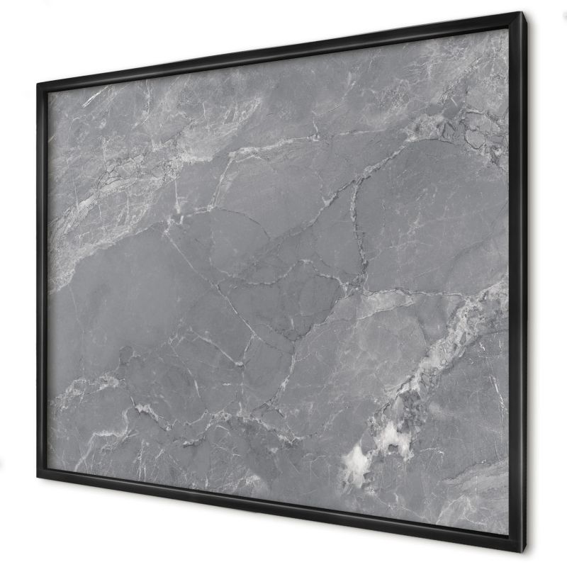 Dekoracyjna tablica magnetyczna Wallfluent 80x60 Szary marmur w czarnej ramie 1szt
