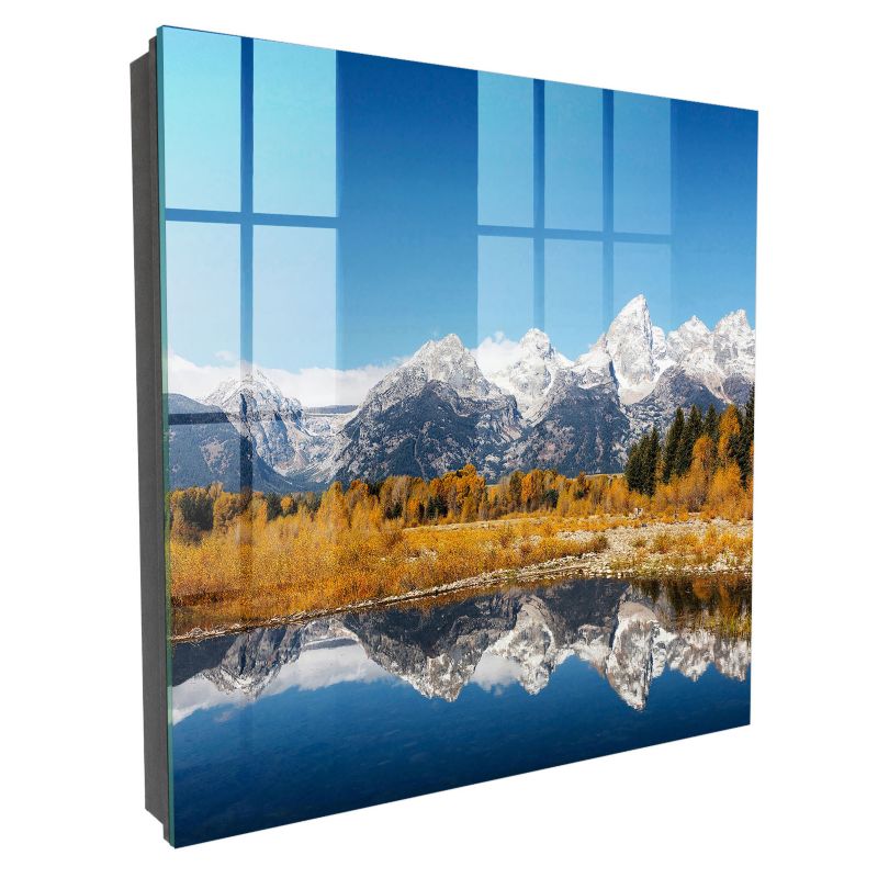 Szklana Szafka Na Klucze Tulup 30x30 cm Złota jesień - Czarna - Otwierana na prawo 1 szt.