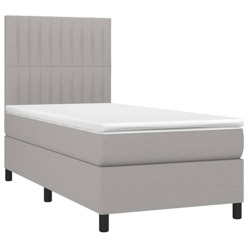 Łóżko kontynentalne WaszeMeble 100x200 cm jasnoszare WM-3135013 1 szt.