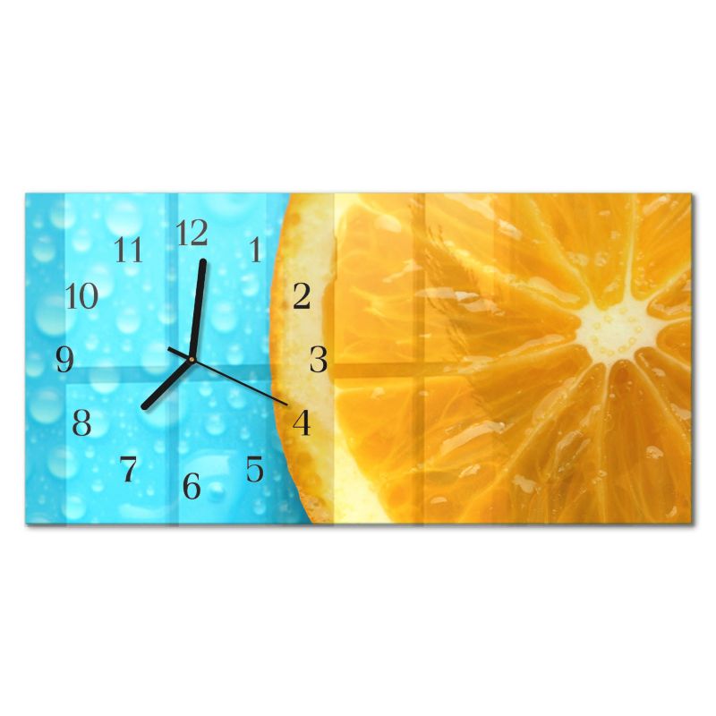 Zegar Ścienny Nowoczesny Tulup 60x30 cm z Czarnymi Wskazówkami Pomarańcza 1 szt.