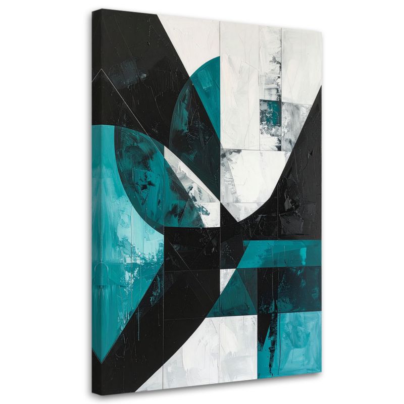 Obraz do salonu biura kuchni Feeby Geometryczna abstrakcja turkusowy 70x100cm 1szt