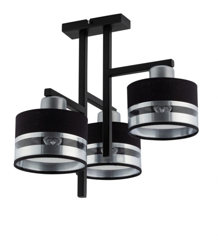 Lampa sufitowa wisząca Sigma Lighting Pro 4459 czarno-srebrna dekoracyjna 3xE27 x 1 szt.
