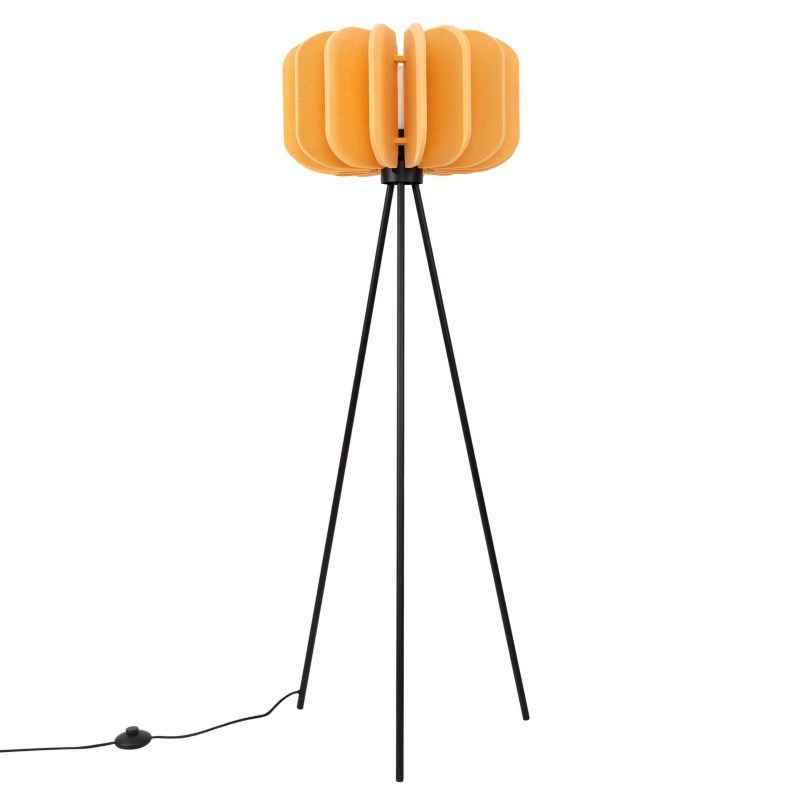 Lampa stojąca filcowa Sollux Lighting MULA żółto-czarna 1xE27x20W IP20 wym:134x45x45cm - 1 szt.