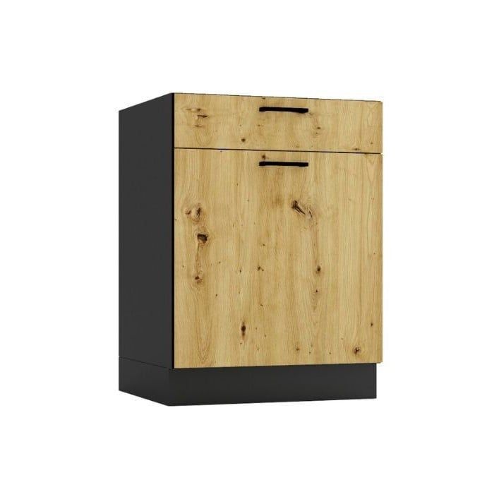Szafka kuchenna stojąca Stolkar ANIKA D60S/1 P/L grafitowa/dąb artisan 1 szt