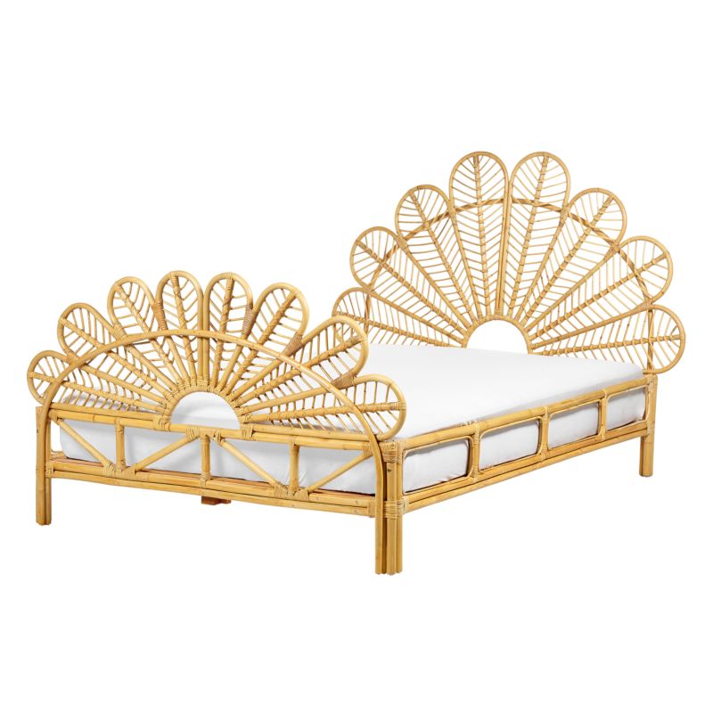 Łóżko Rattan Florentine 140 x 200 cm Jasnobrązowy 1 szt.